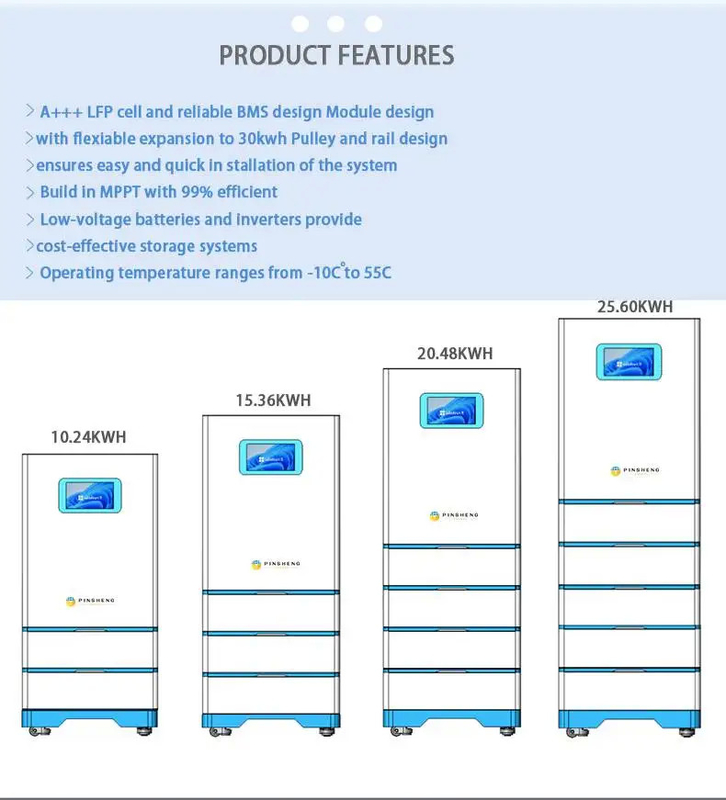 Pinsheng haute tension solaire 10Kwh 300Ah 48V 200Ah Lifepo4 batterie Smart Bms batteries au lithium-ion stockage d'énergie solaire