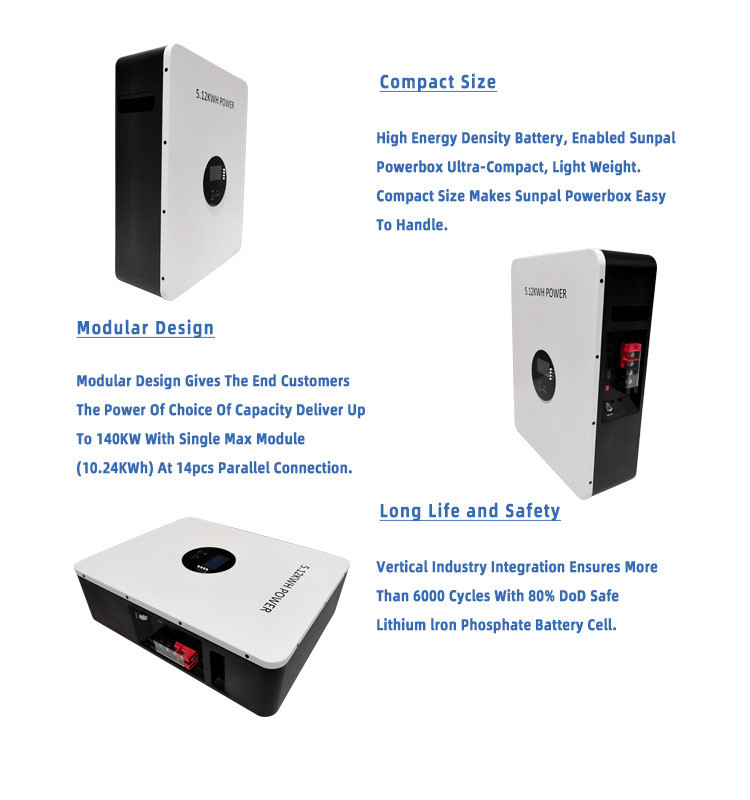 Pinsheng nouvelle conception Piles au lithium-ion montées sur le mur 48V 100Ah 200ah 5Kwh 10Kwh Powerwall Lifepo4 Piles de stockage d'énergie solaire