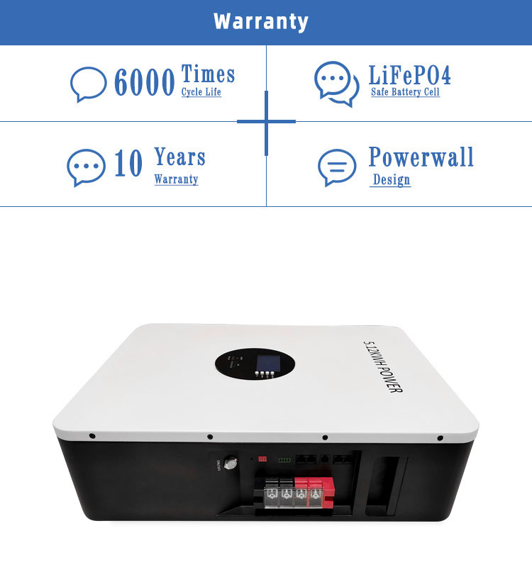 Pinsheng Power Wall batterie au lithium-ion 51.2V 100Ah 200Ah 300Ah 5Kw 10Kwh cycle profond 48V batterie Lifepo4 pour système d'énergie solaire