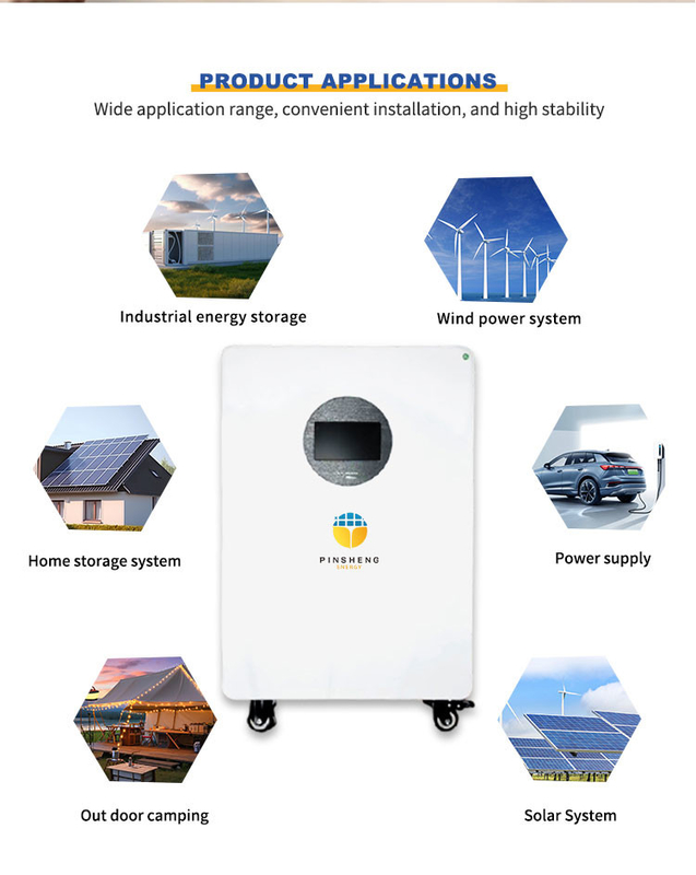 Piles au lithium-ion de 48 V Pinsheng 10Kwh 15Kwh Système de stockage d'énergie solaire 200Ah 280Ah 300AH LiFePO4