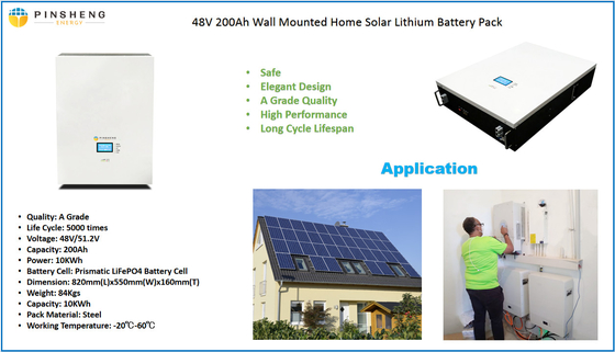 Outre de la batterie au lithium solaire de la maison LiFePO4 de l'inverseur hybride ESS de grille 48V 200Ah 10KWh